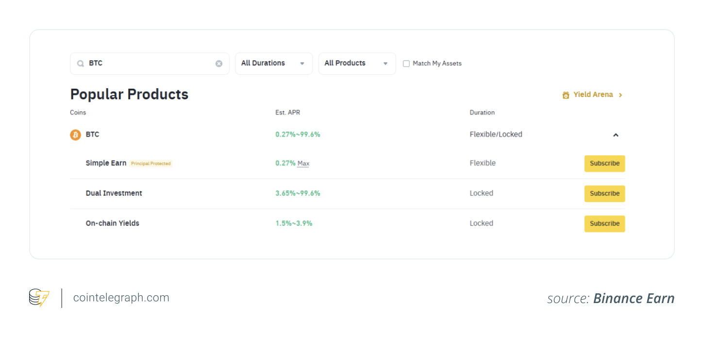 Stake BTC on Binance Earn