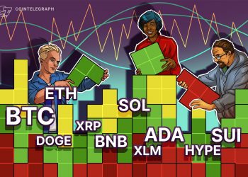 Price predictions 8/8: BTC, ETH, XRP, BNB, SOL, DOGE, ADA, HYPE, XLM, SUI