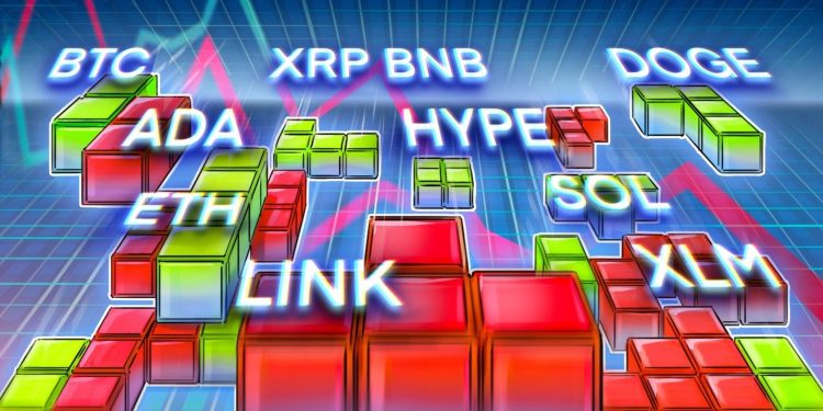 Price predictions 8/20: BTC, ETH, XRP, BNB, SOL, DOGE, ADA, LINK, HYPE, XLM