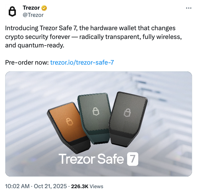 019a1185-1928-71eb-8624-5cf39c69ab1d Trezor, Ledger, Hardware Wallet, Quantum Computing, Self Custody, Companies