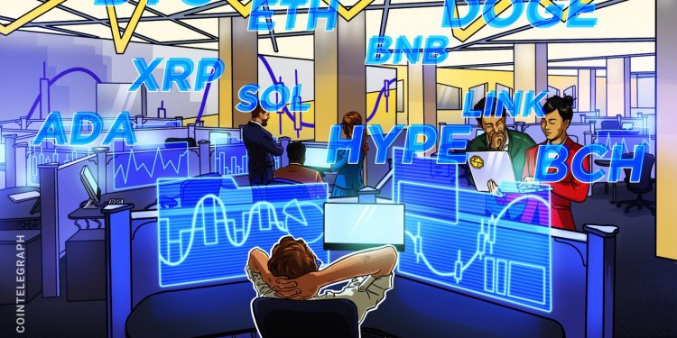 Price predictions 10/31: BTC, ETH, BNB, XRP, SOL, DOGE, ADA, HYPE, LINK, BCH
