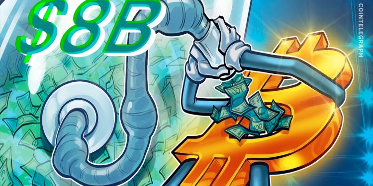 Bitcoin 'money vessel' amasses $8B but recovery lacks ETF inflows